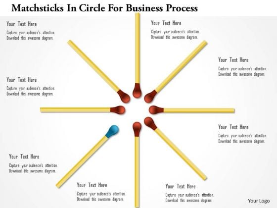 Matchsticks In Circle For Business Process PowerPoint Template Matchsticks In Circle For Business Process PowerPoint Template