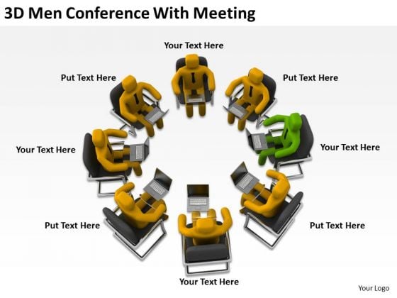 Men At Work Business As Usual 3d Conference With Meeting PowerPoint Templates Men At Work Business As Usual 3d Conference With Meeting PowerPoint Templates