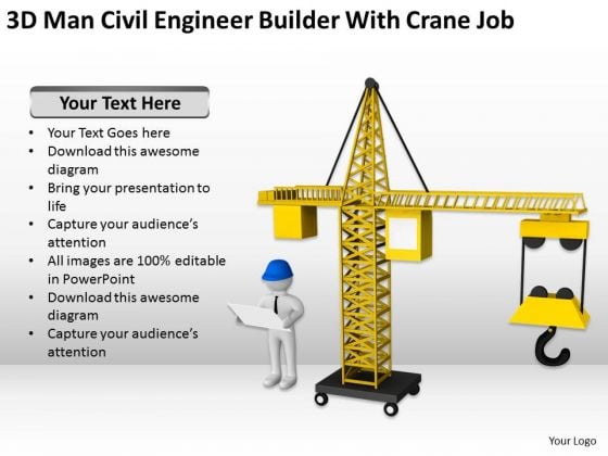 Men At Work Business As Usual 3d Man Civil Engineer Builder With Crane Job PowerPoint Slides Men At Work Business As Usual 3d Man Civil Engineer Builder With Crane Job PowerPoint Slides