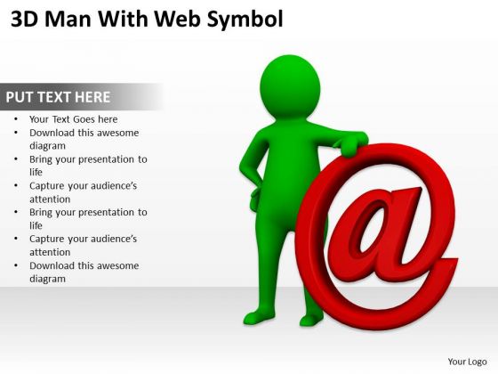 Men At Work Business As Usual 3d Man With Web Symbol PowerPoint Slides Men At Work Business As Usual 3d Man With Web Symbol PowerPoint Slides