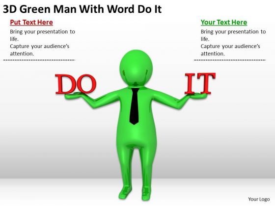 Men In Business 3d Green Man With Word Do PowerPoint Slides Men In Business 3d Green Man With Word Do PowerPoint Slides