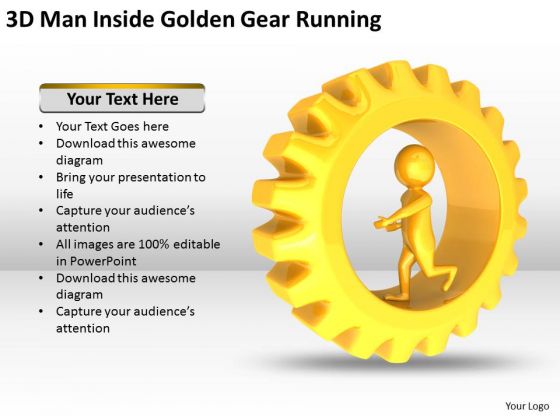 Men In Business 3d Man Inside Golden Gear Running PowerPoint Templates Men In Business 3d Man Inside Golden Gear Running PowerPoint Templates