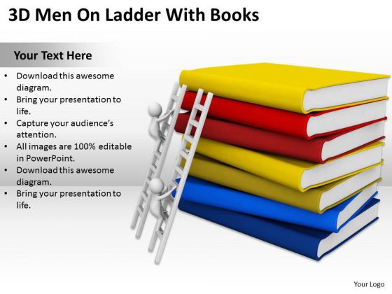 Men In Business 3d On Ladder With Books PowerPoint Templates Ppt Backgrounds For Slides Men In Business 3d On Ladder With Books PowerPoint Templates Ppt Backgrounds For Slides