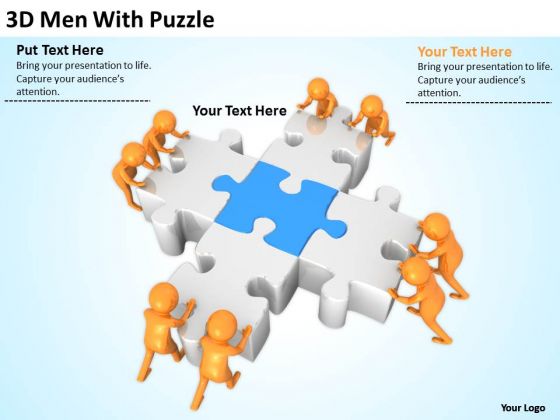 Men In Business 3d With Puzzle PowerPoint Templates Men In Business 3d With Puzzle PowerPoint Templates