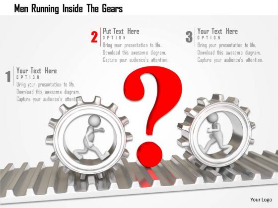 Men Running Inside The Gears PowerPoint Templates Men Running Inside The Gears PowerPoint Templates