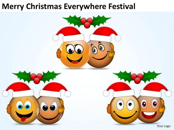 Merry Christmas Smileys Festival Lord Joy PowerPoint Slides