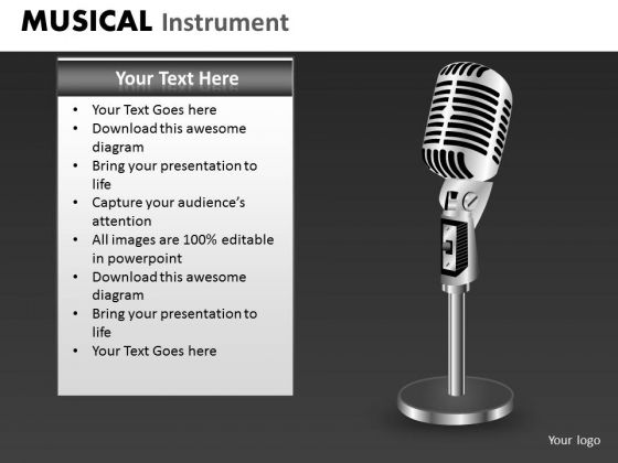 Microphone PowerPoint Template Ppt Slide With Microphone Microphone PowerPoint Template Ppt Slide With Microphone