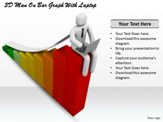 Modern Marketing Concepts 3d Man Bar Graph With Laptop Business Statement Modern Marketing Concepts 3d Man Bar Graph With Laptop Business Statement