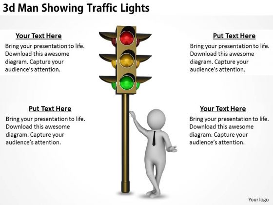 Modern Marketing Concepts 3d Man Showing Traffic Lights Business Modern Marketing Concepts 3d Man Showing Traffic Lights Business