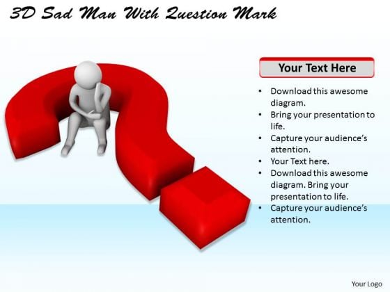 Modern Marketing Concepts 3d Sad Man With Question Business Modern Marketing Concepts 3d Sad Man With Question Business