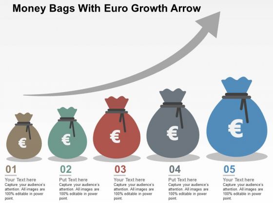 Money Bags With Euro Growth Arrow PowerPoint Templates Money Bags With Euro Growth Arrow PowerPoint Templates