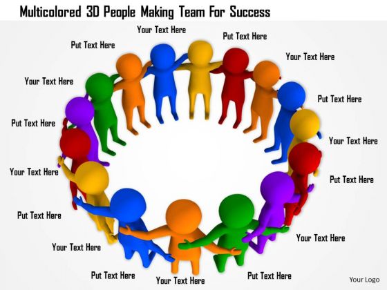 Multicolored 3d People Making Team For Success Multicolored 3d People Making Team For Success