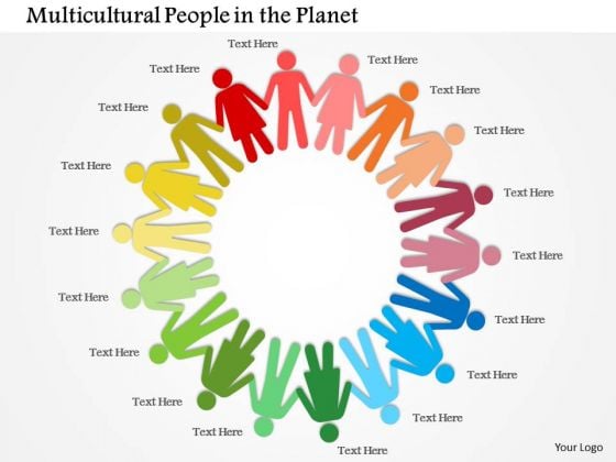 Multicolored People With Hand In Hand Showing Unity Presentation Template Multicolored People With Hand In Hand Showing Unity Presentation Template