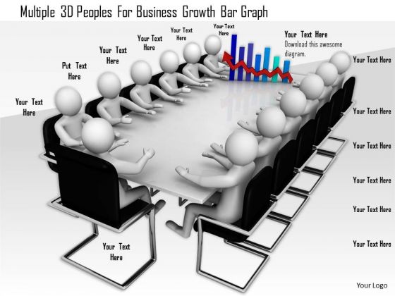 Multiple 3d Peoples For Business Growth Bar Graph Multiple 3d Peoples For Business Growth Bar Graph