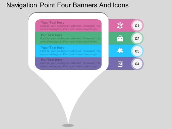 Navigation Point Four Banners And Icons Powerpoint Template Navigation Point Four Banners And Icons Powerpoint Template