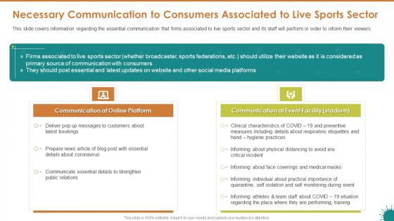 Necessary Communication To Consumers Associated To Live Sports Sector Topics PDF Necessary Communication To Consumers Associated To Live Sports Sector Topics PDF