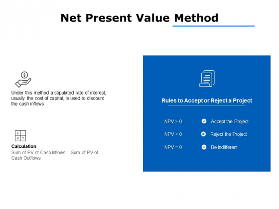 net present value method ppt powerpoint presentation portfolio brochure