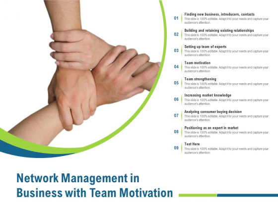 Network Management In Business With Team Motivation Ppt PowerPoint Presentation Outline Designs