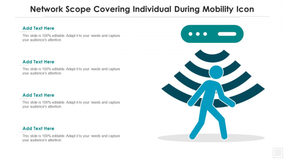 Network Scope Covering Individual During Mobility Icon Sample PDF Network Scope Covering Individual During Mobility Icon Sample PDF