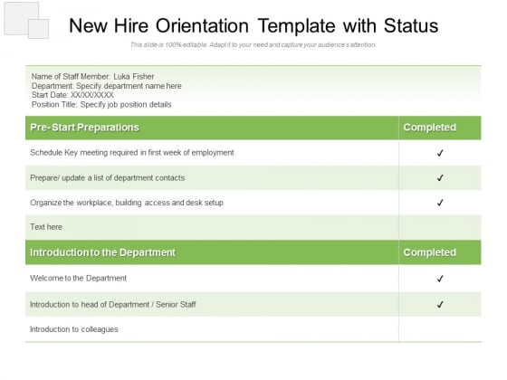 New Hire Orientation Template With Status Ppt PowerPoint Presentation File Samples PDF New Hire Orientation Template With Status Ppt PowerPoint Presentation File Samples PDF