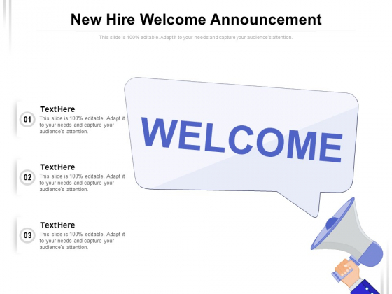 New Hire Welcome Announcement Ppt PowerPoint Presentation Styles Show PDF