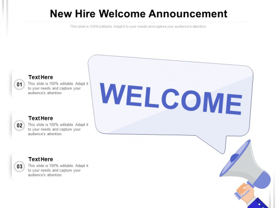 New Hire Welcome Announcement Ppt PowerPoint Presentation Styles Show PDF New Hire Welcome Announcement Ppt PowerPoint Presentation Styles Show PDF