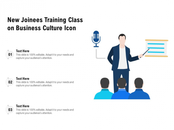 New Joinees Training Class On Business Culture Icon Ppt PowerPoint Presentation Gallery Designs Download PDF