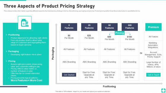 New Product Launch Playbook Three Aspects Of Product Pricing Strategy Demonstration PDF
