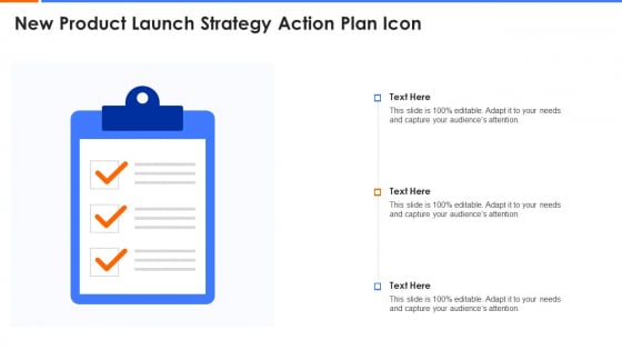 New Product Launch Strategy Action Plan Icon Introduction PDF