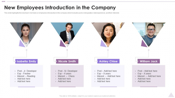 New Staff Orientation Session New Employees Introduction In The Company Information PDF