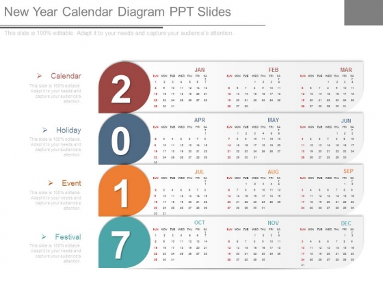 New Year Calendar Diagram Ppt Slides New Year Calendar Diagram Ppt Slides