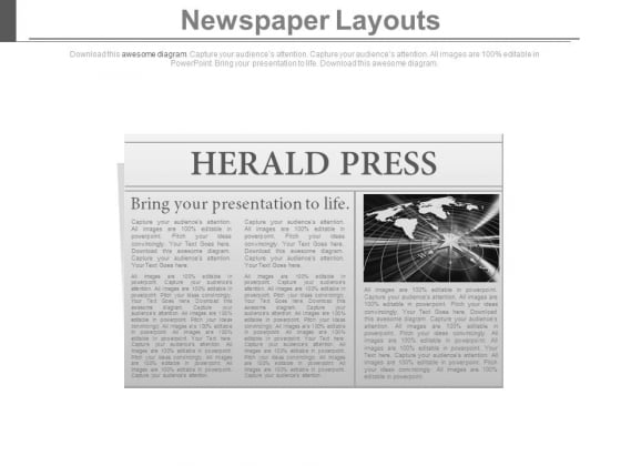 News Paper Diagram And Press Release Powerpoint Slides