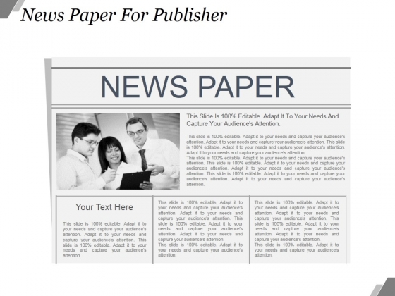 News Paper For Publisher Ppt PowerPoint Presentation Example File