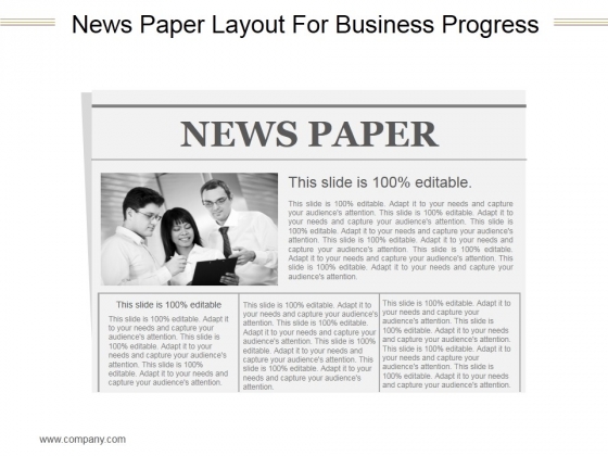 News Paper Layout For Business Progress Ppt PowerPoint Presentation Shapes