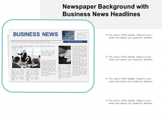 Newspaper Background With Business News Headlines Ppt PowerPoint Presentation Infographics Portrait