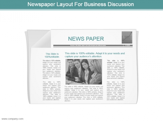 Newspaper Layout For Business Discussion Powerpoint Slide Designs