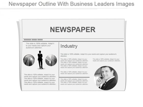 Newspaper Outline With Business Leaders Images Ppt PowerPoint Presentation Graphics