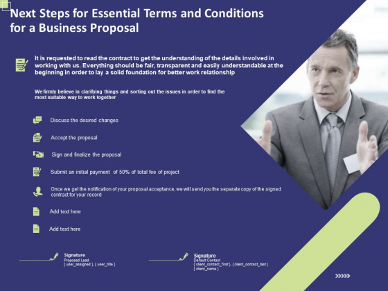 Next Steps For Essential Terms And Conditions For A Business Proposal Ppt PowerPoint Presentation Icon Backgrounds PDF Next Steps For Essential Terms And Conditions For A Business Proposal Ppt PowerPoint Presentation Icon Backgrounds PDF