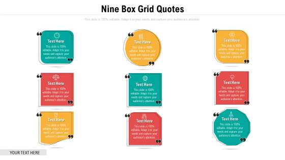 Nine Box Grid Quotes Ppt PowerPoint Presentation File Show PDF