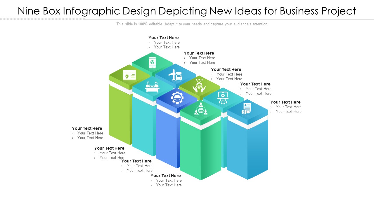 Nine Box Infographic Design Depicting New Ideas For Business Project Ppt PowerPoint Presentation Gallery Deck PDF