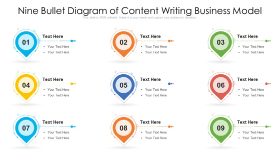 Nine Bullet Diagram Of Content Writing Business Model Ppt PowerPoint Presentation Icon Slides PDF Nine Bullet Diagram Of Content Writing Business Model Ppt PowerPoint Presentation Icon Slides PDF