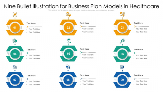 Nine Bullet Illustration For Business Plan Models In Healthcare Ppt PowerPoint Presentation Examples PDF