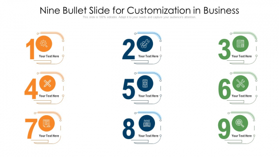 Nine Bullet Slide For Customization In Business Ppt PowerPoint Presentation Portfolio Designs Download PDF