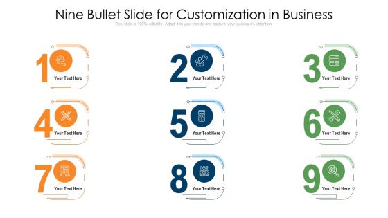 Nine Bullet Slide For Customization In Business Ppt PowerPoint Presentation Portfolio Designs Download PDF Nine Bullet Slide For Customization In Business Ppt PowerPoint Presentation Portfolio Designs Download PDF