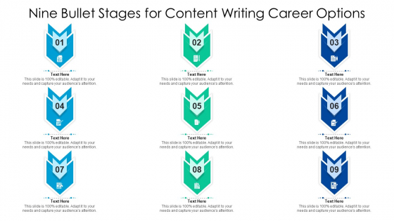 Nine Bullet Stages For Content Writing Career Options Ppt PowerPoint Presentation Professional Elements PDF Nine Bullet Stages For Content Writing Career Options Ppt PowerPoint Presentation Professional Elements PDF