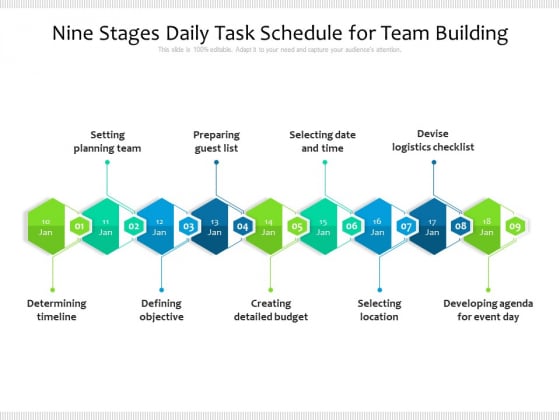 Nine Stages Daily Task Schedule For Team Building Ppt PowerPoint Presentation Gallery Sample PDF Nine Stages Daily Task Schedule For Team Building Ppt PowerPoint Presentation Gallery Sample PDF