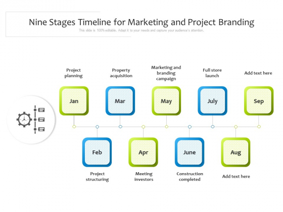 Nine Stages Timeline For Marketing And Project Branding Ppt PowerPoint ...