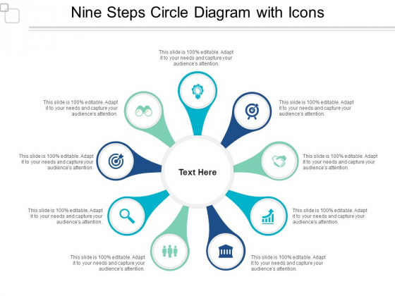 Nine Steps Circle Diagram With Icons Ppt PowerPoint Presentation Sample