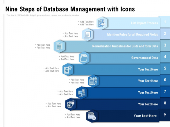 Nine Steps Of Database Management With Icons Ppt PowerPoint Presentation Pictures Information Nine Steps Of Database Management With Icons Ppt PowerPoint Presentation Pictures Information