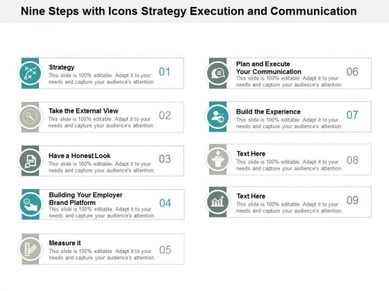 Nine Steps With Icons Strategy Execution And Communication Ppt Powerpoint Presentation Icon Rules Nine Steps With Icons Strategy Execution And Communication Ppt Powerpoint Presentation Icon Rules